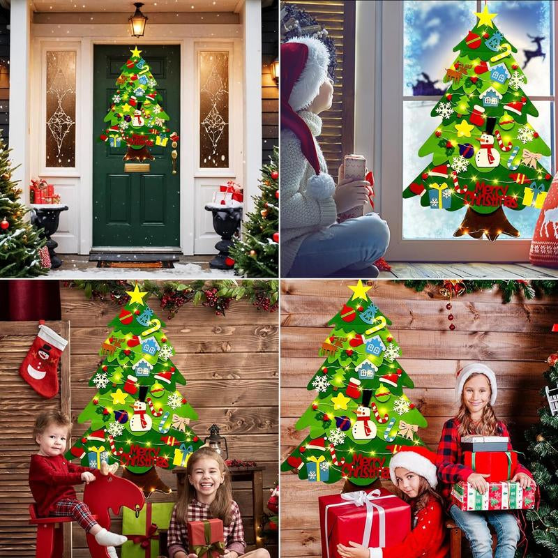 Árbol de Navidad de fieltro ecológico para niños pequeños