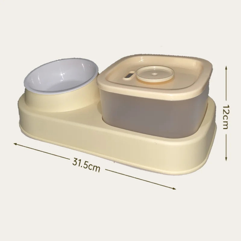 Fuente de agua 2 en 1 para mascotas con filtro automático, bebedero silencioso para gatos, alimentador de mascotas, recirculación y filtrado para accesorios de bebedero de gatos