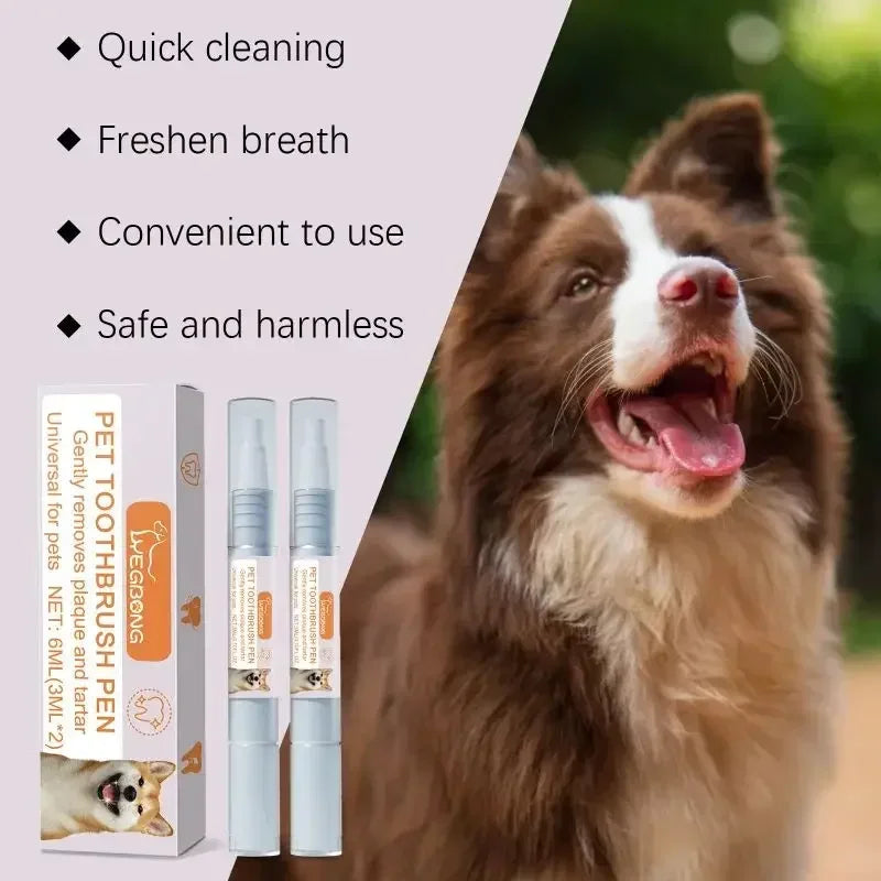Bolígrafo dental para mascotas Cepillo de dientes para perros Herramienta de limpieza dental Cepillo para dientes Aliento fresco Blanqueador de dientes Removedor de sarro Cuidado oral para gatos Suministros para mascotas
