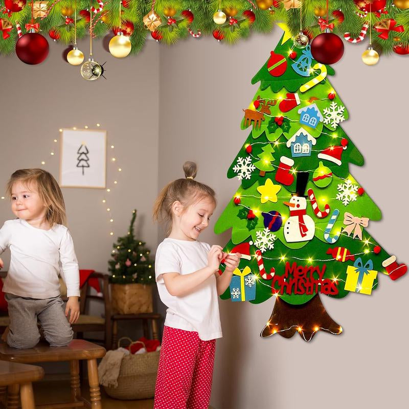 Árbol de Navidad de fieltro ecológico para niños pequeños