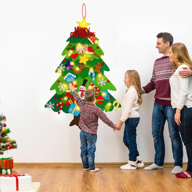 Árbol de Navidad de fieltro ecológico para niños pequeños