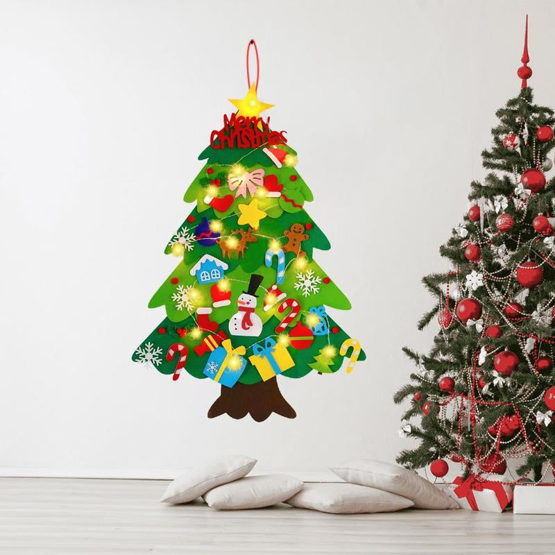 Árbol de Navidad de fieltro ecológico para niños pequeños