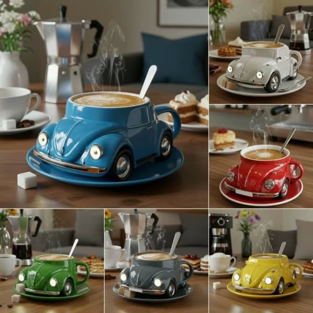 Tasa de cafe estilo autos clasicos