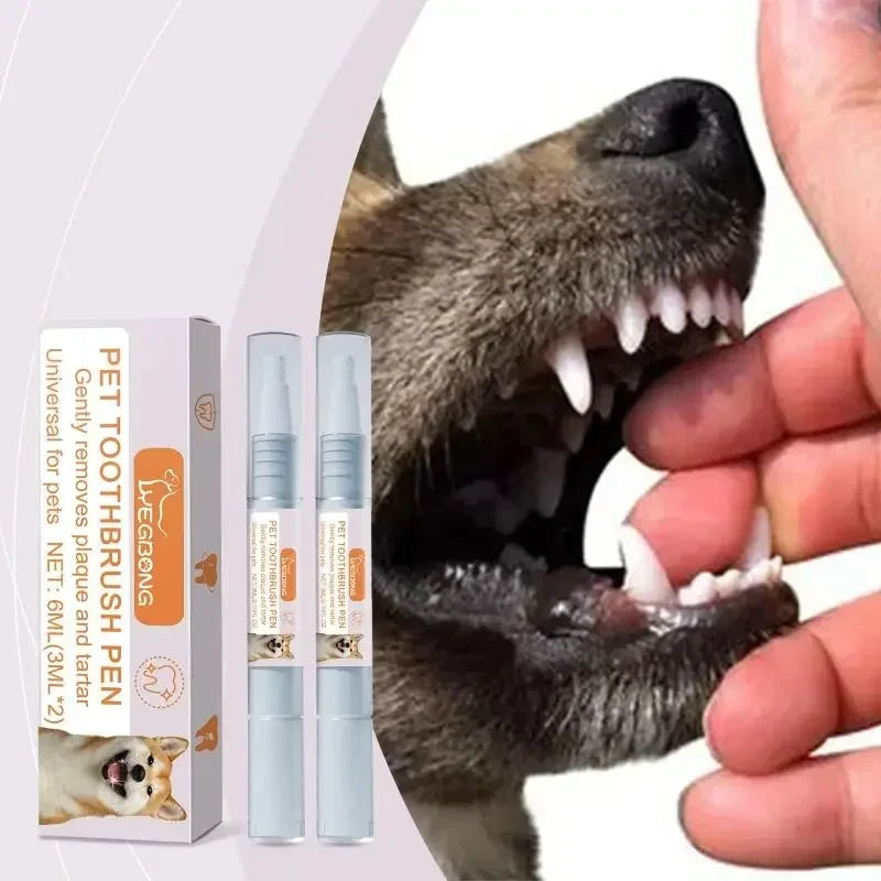 Bolígrafo dental para mascotas Cepillo de dientes para perros Herramienta de limpieza dental Cepillo para dientes Aliento fresco Blanqueador de dientes Removedor de sarro Cuidado oral para gatos Suministros para mascotas