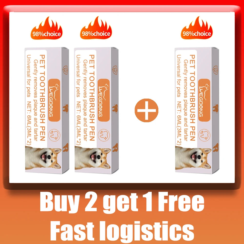 Bolígrafo dental para mascotas Cepillo de dientes para perros Herramienta de limpieza dental Cepillo para dientes Aliento fresco Blanqueador de dientes Removedor de sarro Cuidado oral para gatos Suministros para mascotas