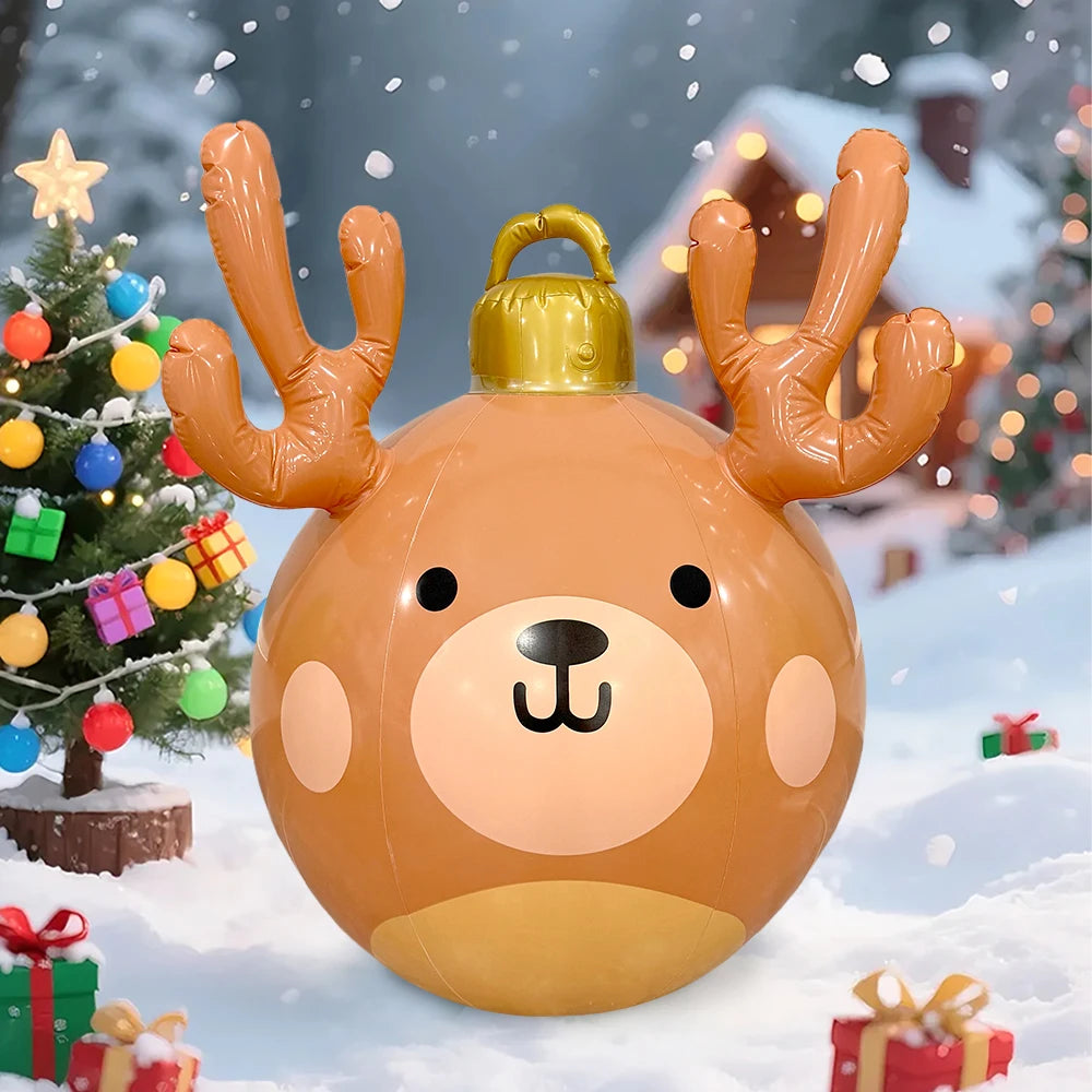Delightful Inflatable Snowman Christmas Ball Ornament - Perfect PVC Holiday Decoration for Your Tree and Home Parties