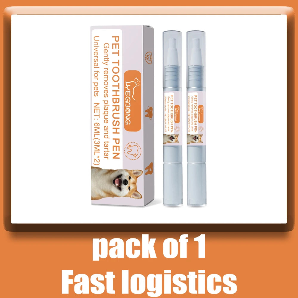 Bolígrafo dental para mascotas Cepillo de dientes para perros Herramienta de limpieza dental Cepillo para dientes Aliento fresco Blanqueador de dientes Removedor de sarro Cuidado oral para gatos Suministros para mascotas