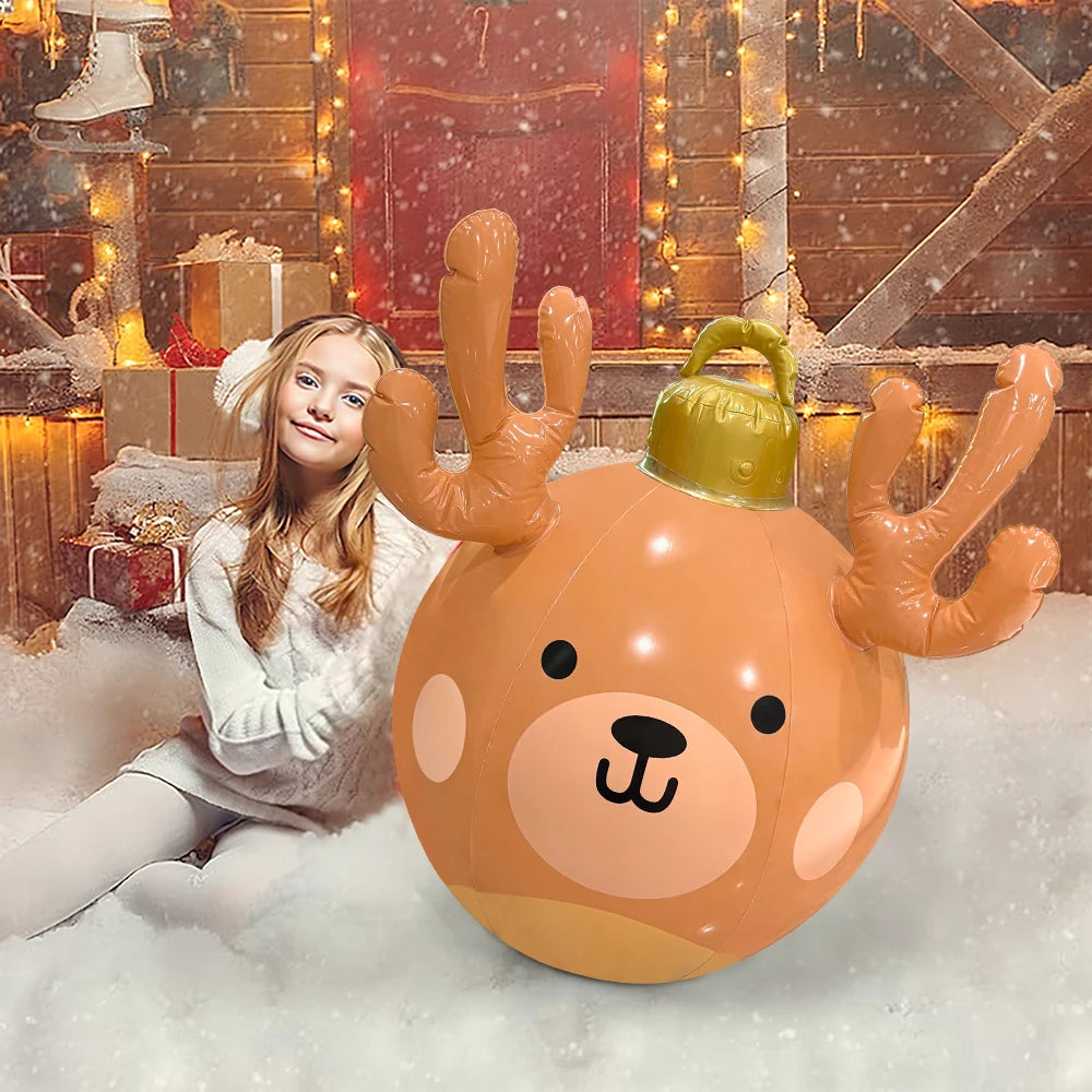 Delightful Inflatable Snowman Christmas Ball Ornament - Perfect PVC Holiday Decoration for Your Tree and Home Parties