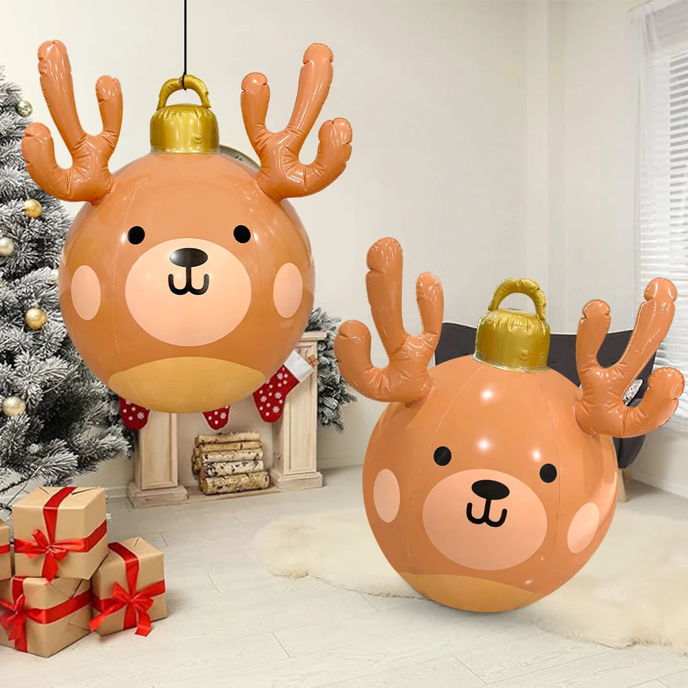 Delightful Inflatable Snowman Christmas Ball Ornament - Perfect PVC Holiday Decoration for Your Tree and Home Parties