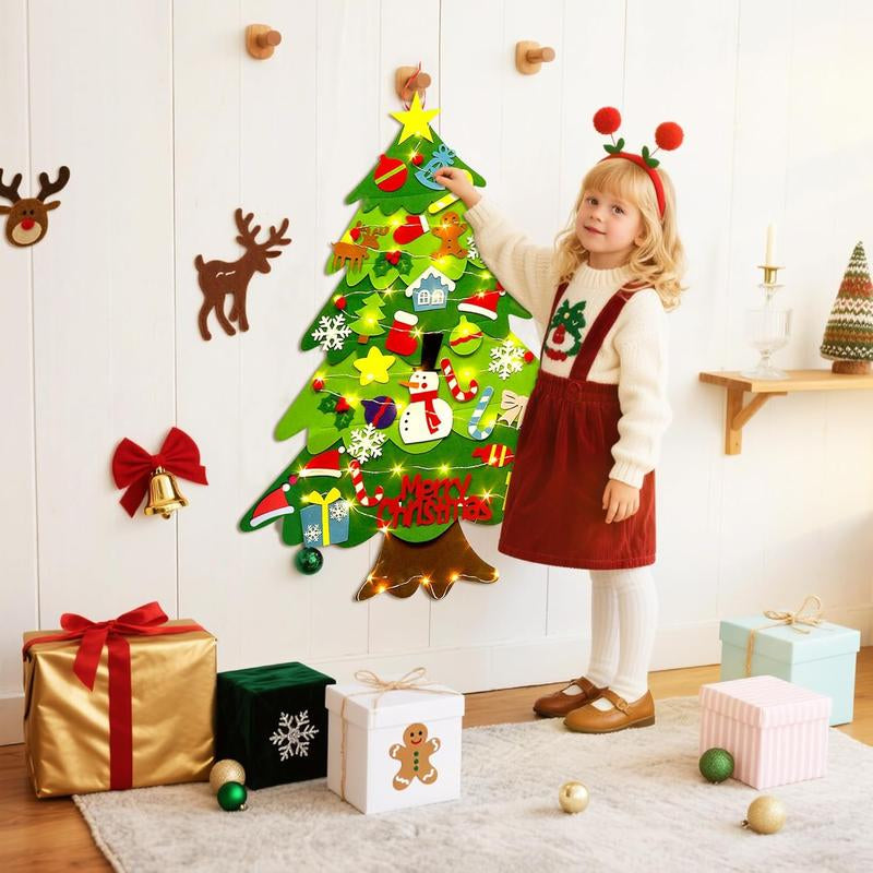 Árbol de Navidad de fieltro ecológico para niños pequeños