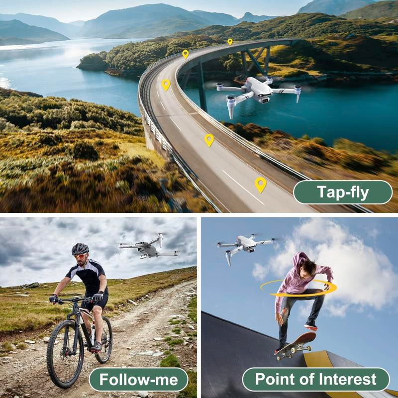 Dron aéreo 2025 F10 Pro con cámara 4K UHD EIS, GPS, 5G, Wifi, FPV, motores sin escobillas, flujo óptico, evitación inteligente de obstáculos, retorno automático, giro acrobático de 360°, baterías duales